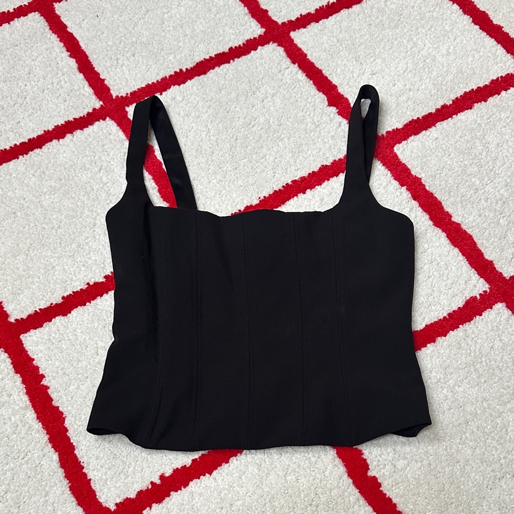 Zara Corset Style Black Tank Top